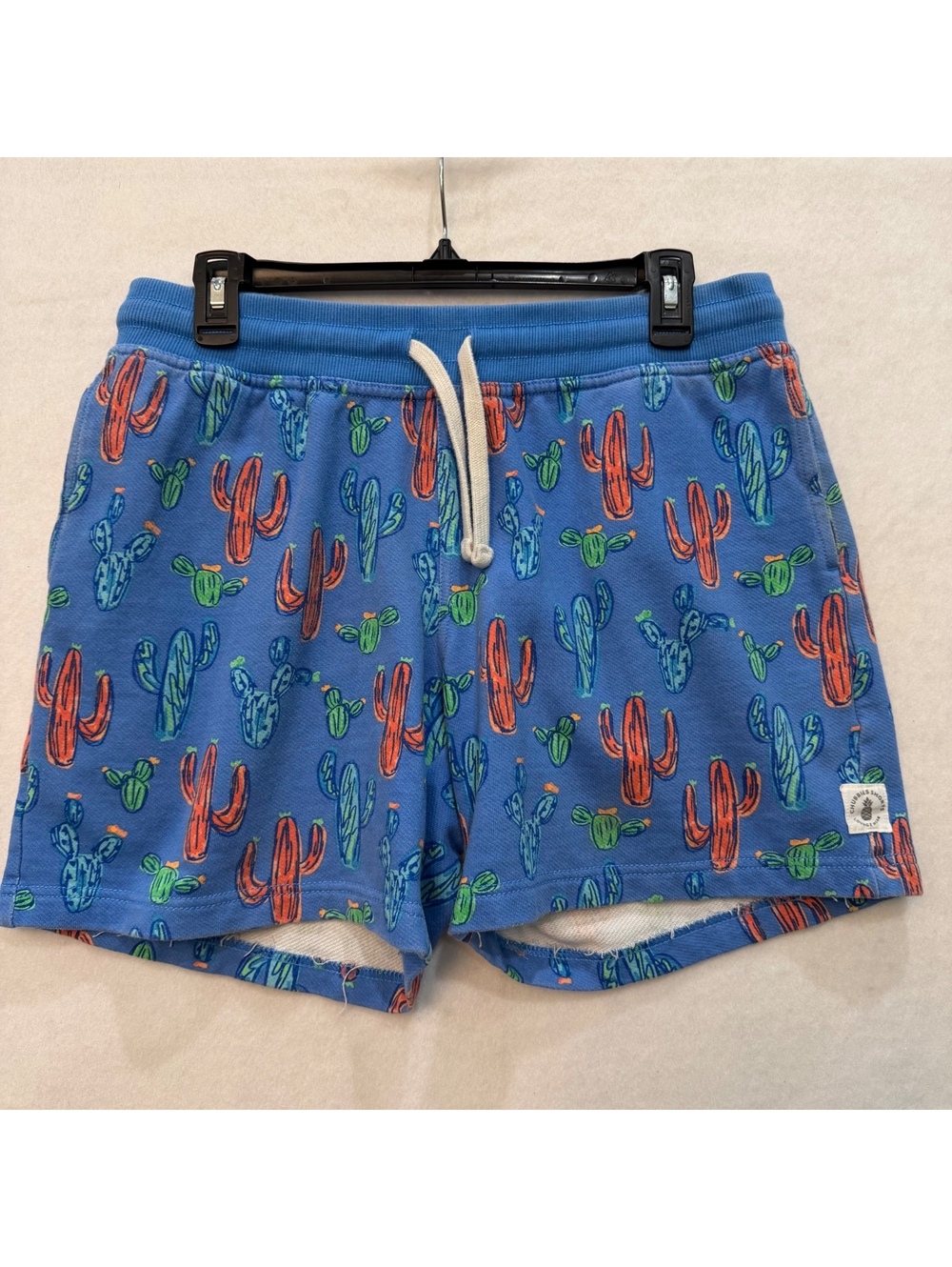 Chubbies Lounge Shorts Men's Medium 6" Inseam Blue Cactus Drawstring Shorts